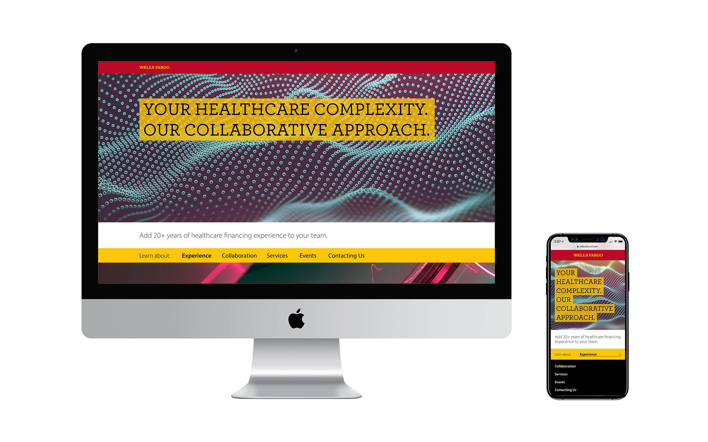 A look at the Wholesale Healthcare landing pages in-situ on desktop and mobile